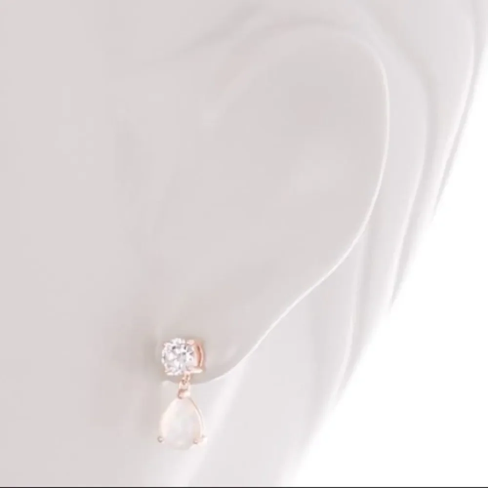 ADORNIA Pear Shaped Crystal Drop Earrings